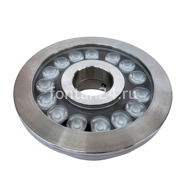 Подводный сверхмощный, светодиодный кольцевой прожектор (RGB-in-ONE),15-диодный, 24VDC, угол свечения 25град, д отв.50мм, один кабельный ввод, IP68